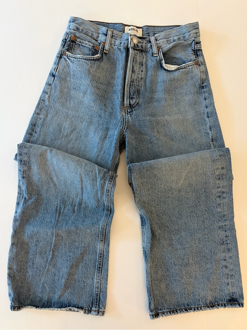 Agolde Women’s Medium Wash Wide Leg Denim Jeans Size 27